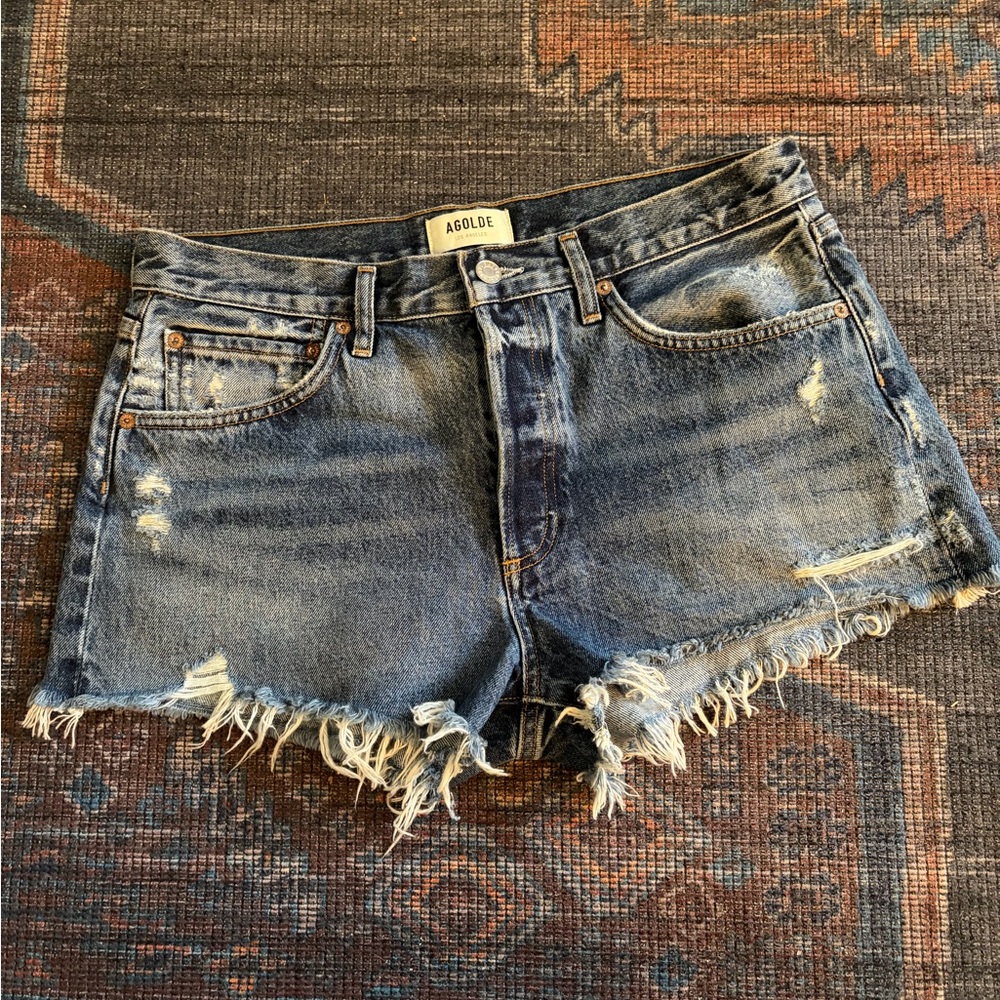 Agolde Parker cut off denim shorts